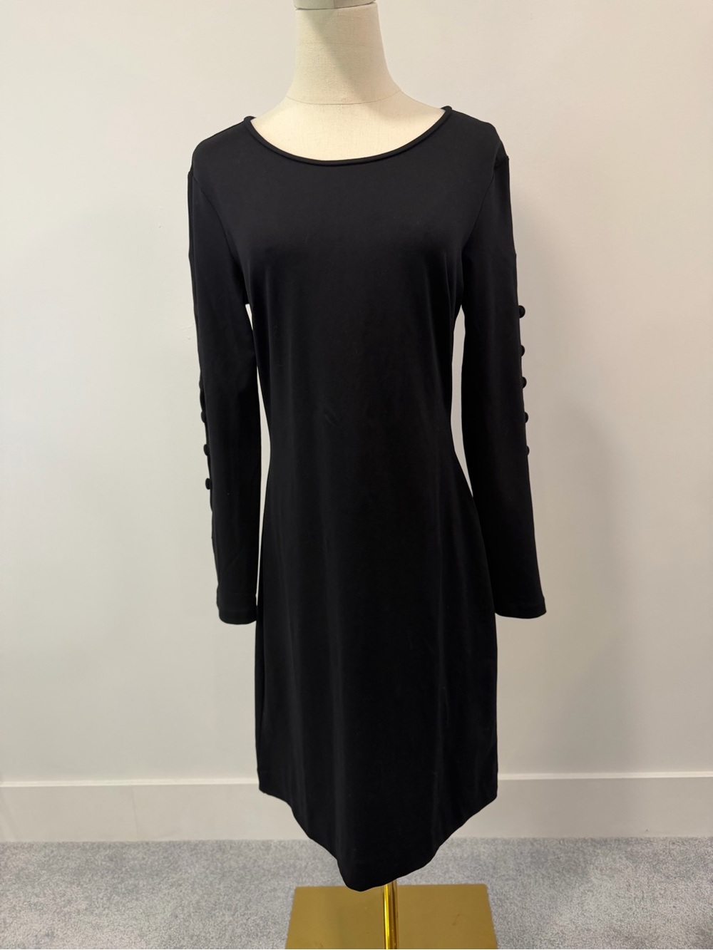 Cynthia Rowley Black Long-Sleeve Dress with Sleeve Buttons